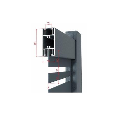 Poarta auto prefabricata metalica Poseidon, aluminiu, batanta, gri antracit, 3000 x 1800 mm