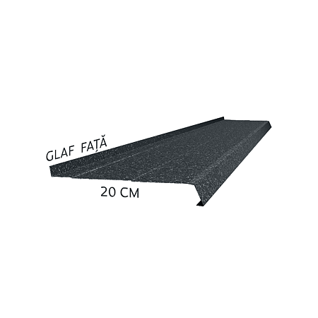 Glaf metalic exterior Caretta Briliant Z200, otel, gri, RAL 7016, 1500 x 200 mm