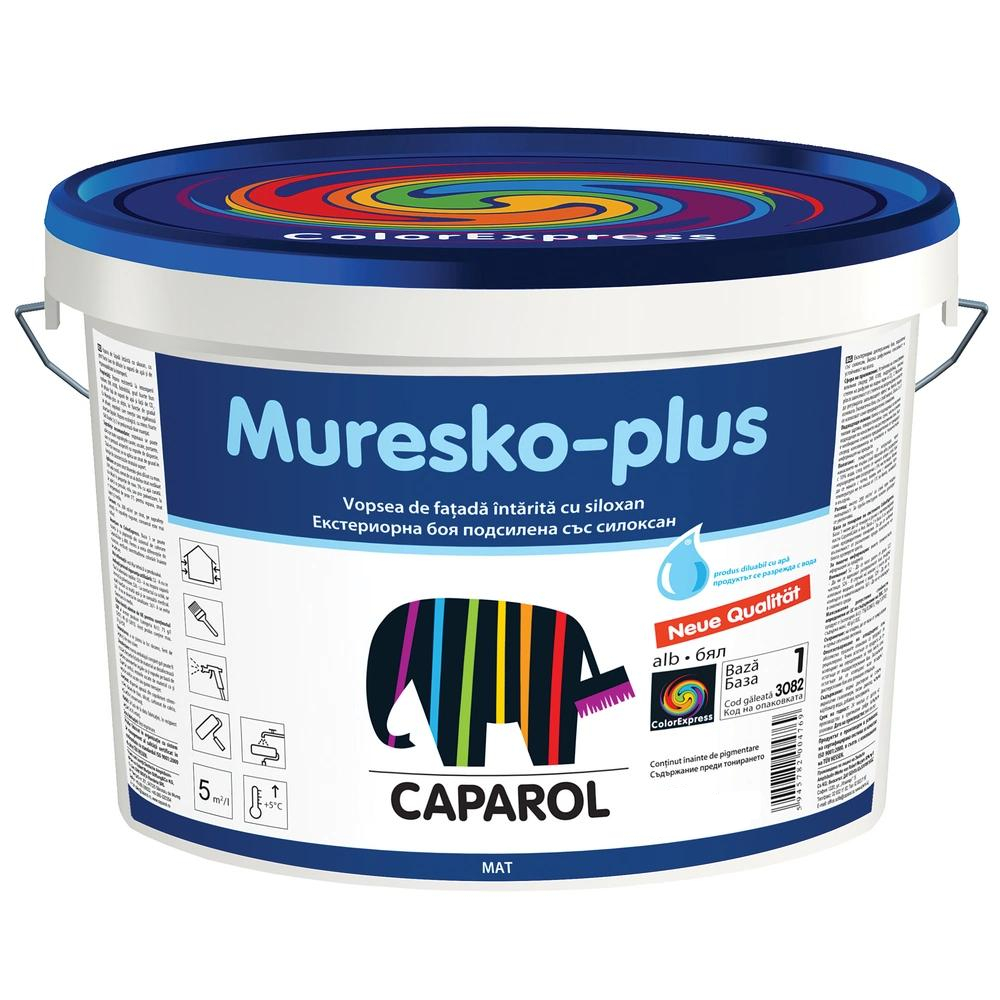 Vopsea lavabila exterior Caparol Muresko, alb, 9.8 l