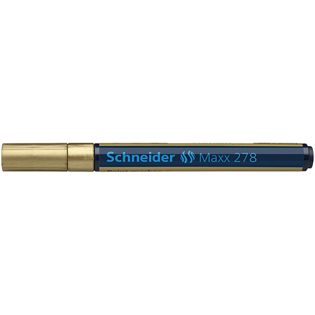 Marker permanent Schneider, varf subtire, 0.8 mm, cu vopsea aurie 278 Marker permanent Schneider, varf subtire, 0.8 mm, cu vopsea aurie 278