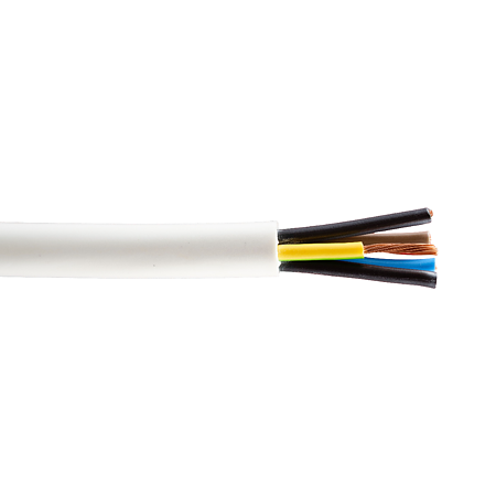 Conductor Flexibil MYYM H05VV-F, 5 x 1.5 mm2, izolatie PVC, alb, cupru, 50 m