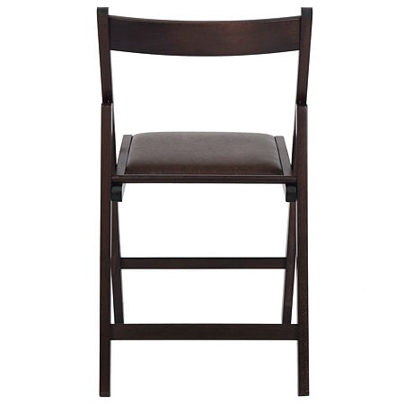 Scaun pliabil lemn Basic, wenge, sezut piele ecologica, 79 x 42 cm