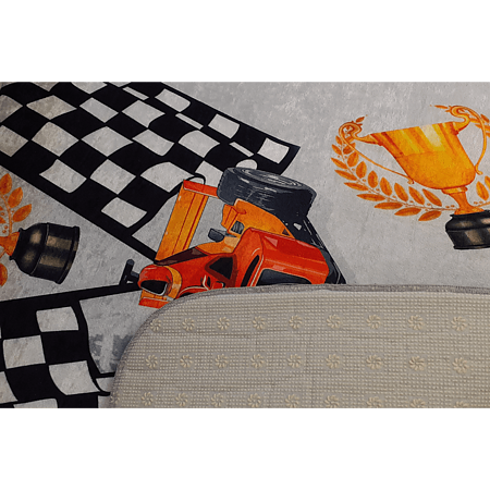 Covor copii Kids Cars, model cu masina, poliester, 70 x 140 cm