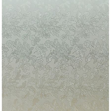 Folie autocolanta transparent 61-2030, imitatie geam sablat cu frunze si flori, 67,5 cm x 15 m