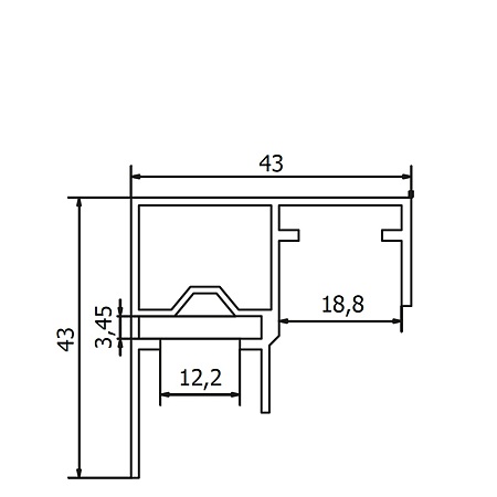 Profil de ghidare inferior SDS 9500, aluminiu anodizat mat, lungime 3 m