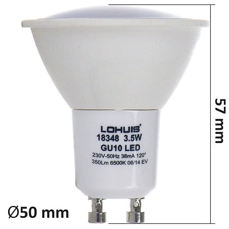 Bec GU10, 24 leduri, 3,5 W, lumina rece