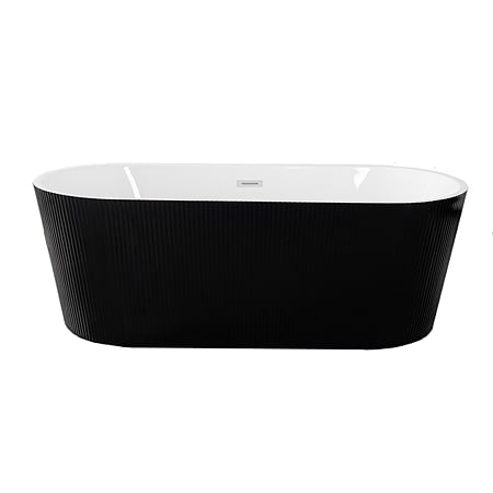 Cada baie freestanding Sanotechnik, ovala, negru, 170 x 75 x 58 cm