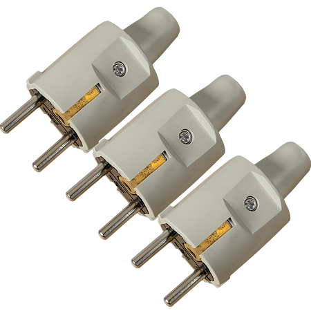 Stecher cu protectie Anco, PVC, 250 V, alb, 16 A
