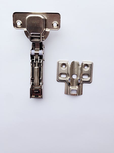Balama Teko, aplicata, metal, argintiu, click-on si amortizor, cu placuta, diametru 35 mm