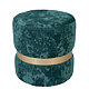 Taburet Ring, inel auriu, catifea turcoaz E22, rotund, 38 x 38 x 40 cm