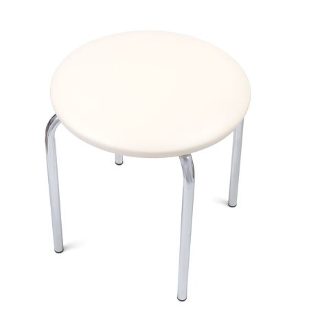 Taburet Sofia din piele ecologica crem, 45 x 45 x 46 cm