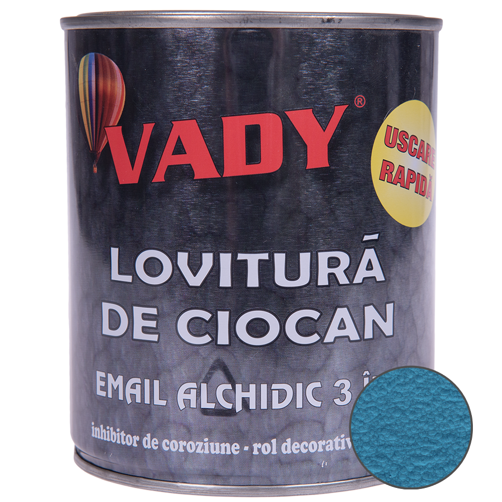 Vopsea email Vady lovitura de ciocan 3 in 1, albastru, 0.75 l 