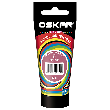 Pigment vopsea lavabila Oskar super concentrat, rosu oxid 8, 30 ml
