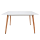 Masa living Celia, blat din MDF vopsit, picioare lemn de fag, alb, 120 x 80 cm