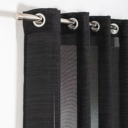 Draperie Precieux 57187, 100% poliester, negru, 140 x 260 cm