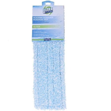 Rezerva mop plat Ultra Clean, microfibra, albastru, 45 x 13 cm