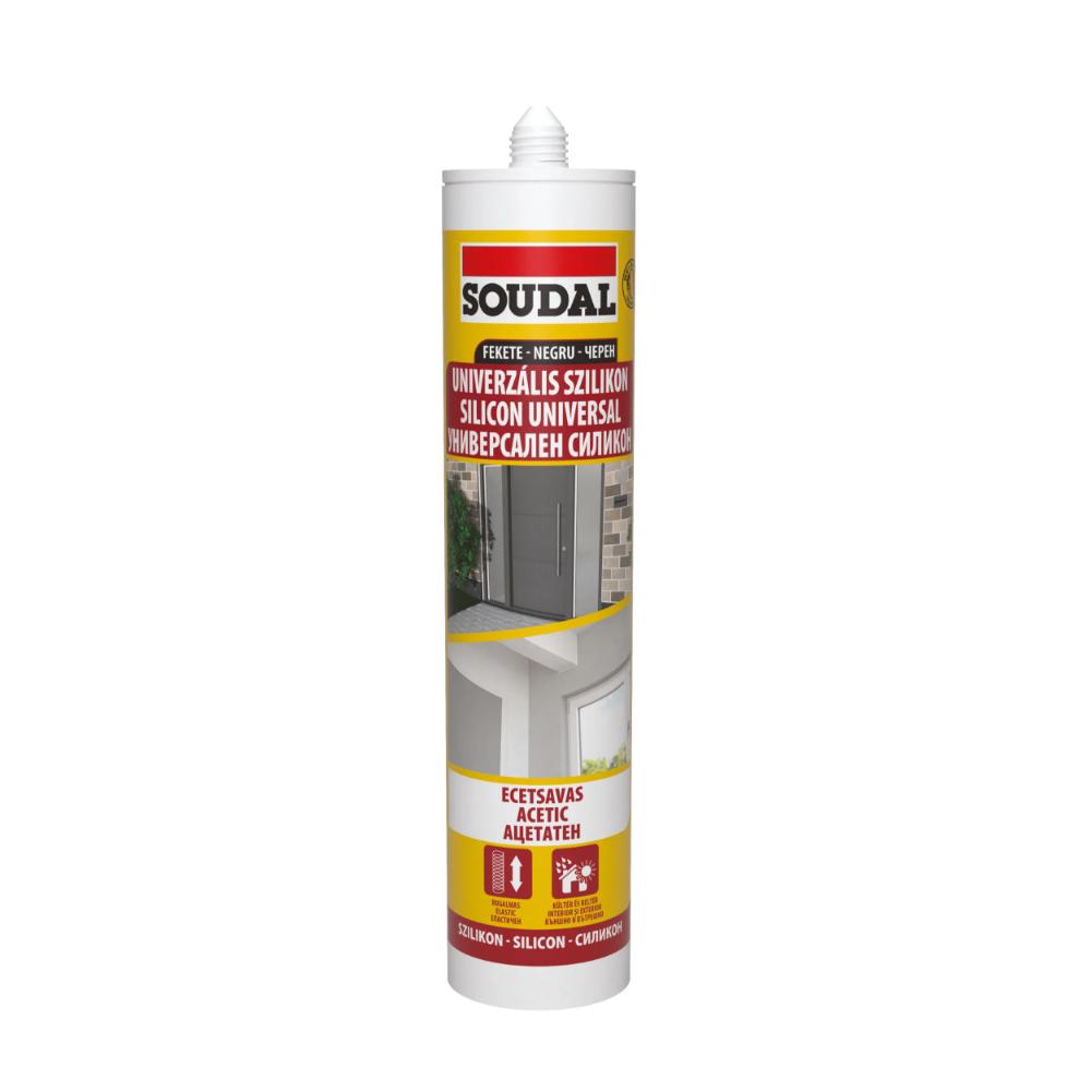 Silicon universal, negru, Soudal, interior / exterior, 280ml