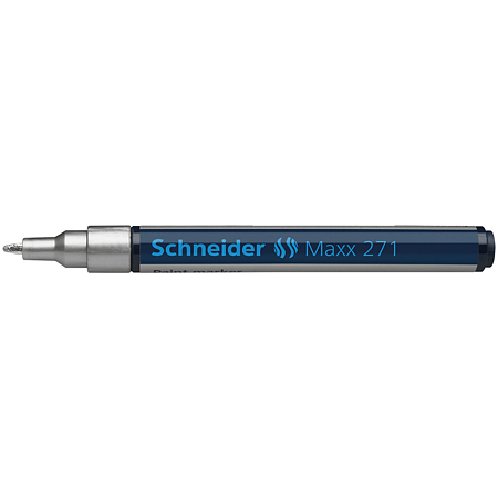 Marker permanent Schneider, varf rotund, 2 mm, cu vopsea argintie