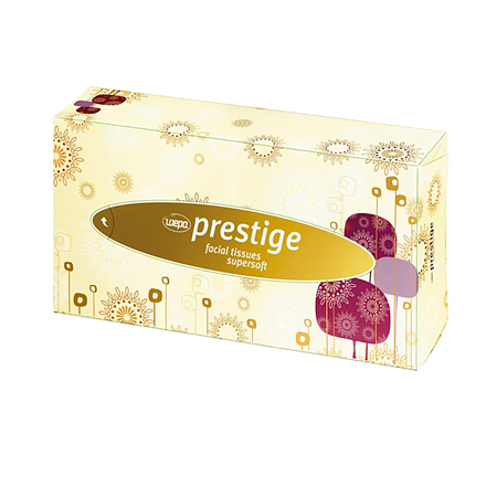Servetele faciale Wipe Prestige, 100 % celuloza, albe, 2 straturi, 100 buc/cutie