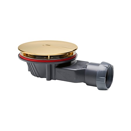 Sifon cadita dus / pardoseala Wirquin SlimPlus extra plat h=40 mm, corp ABS, anti miros, filtru de par, iesire Ø40 mm, debit 34 l/min, auriu periat, 187 x 60 x Ø118 mm