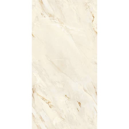 Gresie interior/exterior portelanata glazurata Magnetic Crema Pearl, rectificata, crem, semi-mat satinat, aspect marmura, 8 mm, 80 x 160 cm