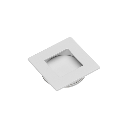 Maner dreptunghiular pentru mobilier, incastrat, zamac, alb, L 40 mm