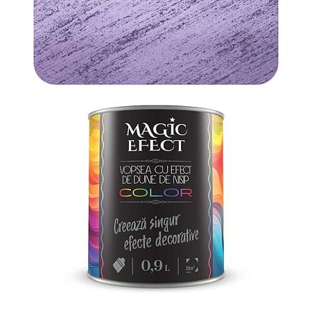 Pachet vopsea efect decorativ Magic Efect Dune Ice Fucsia 24, pe baza de apa, 1 + 1 gratis, pensula inclusa