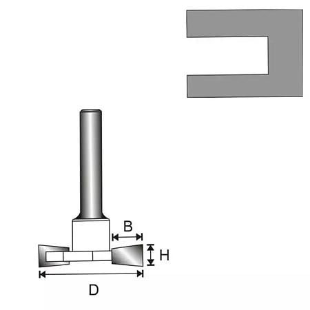 Freza lemn tip T Dedra, otel, 2 lame tungsten, prindere standard, 8 x 32 mm