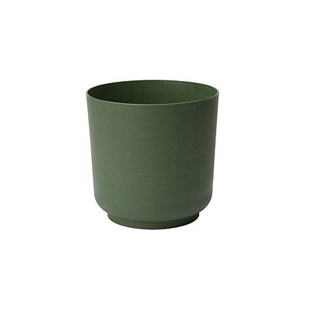 Ghiveci Satina Eco Wood, PVC, verde piatra, diametru 13 cm, inaltime 12 cm