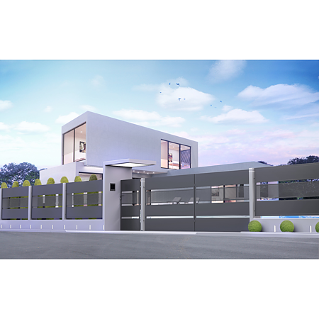 Poarta dubla otel Tebe, gri antracit RAL 7016, 4 x 1.58 m