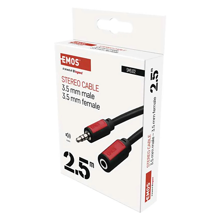 Cablu audio Jack stereo Emos, tata - mama 3.5 mm, 2.5 m