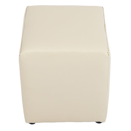 Taburet Cube, tapiterie piele ecologica, crem IP21834, 45x37x37 cm