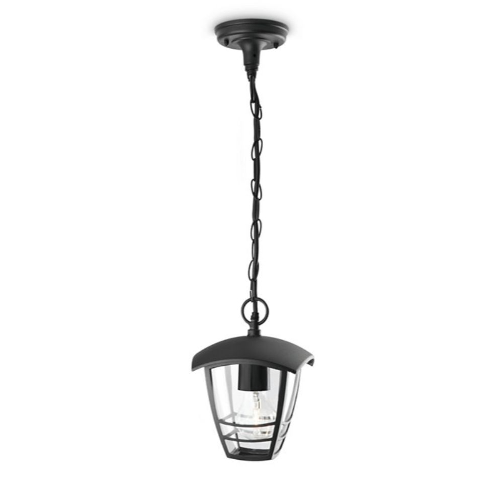 Suspensie exterior Philips Creek neagra 1x60W