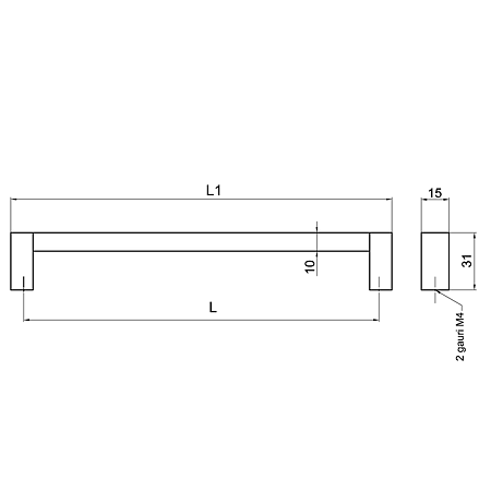 Maner din aluminiu cu terminatie FA23616 192 mm, crom mat