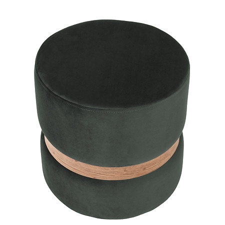 Taburet Ring, inel stejar, stofa gri petrol H49, rotund, 38 x 38 x 40 cm