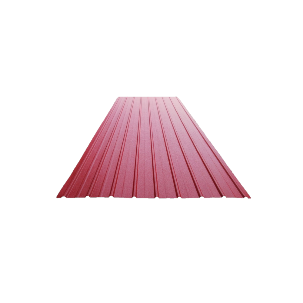 Tabla cutata zincata, rosu wrinkle RAL 3011, H 10, 0.35 x 910 x 2000 mm 0.35