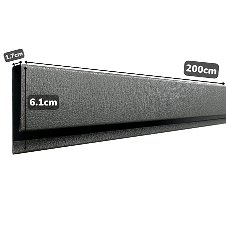 Profil lateral de mascare tip J Top Profil Sistem, gri, RAL 7024, mat structurat, 2 m 