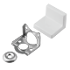 Coltar metal pentru corpuri suspendate, 1.2 mm, capac alb