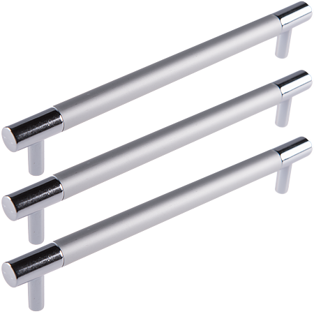 Maner aluminiu cilindric D12, 160 mm crom / satin argint Maner aluminiu cilindric D12, 160 mm crom / satin argint