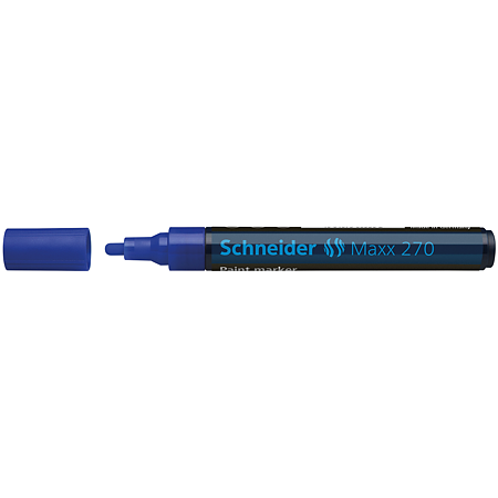 Marker permanent Schneider 270, varf rotund, 3 mm, cu vopsea albastra