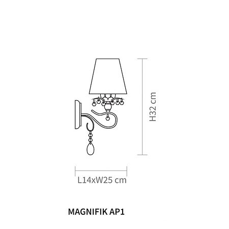 Aplica Klausen Magnifik KL101030, metal, 1 x E14, alb, 14 cm