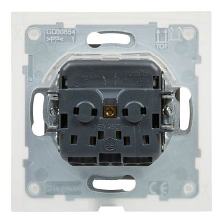 Priza simpla 2P+T Legrand New Suno L721323, IP44, 250 V, aluminiu