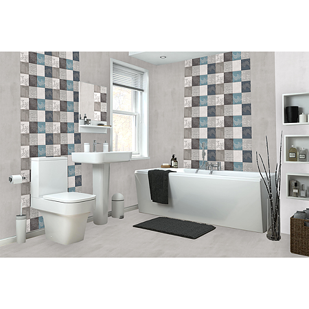 Faianta baie rectificata Mirage Grey, gri, mat, aspect de beton, 60 x 30 cm