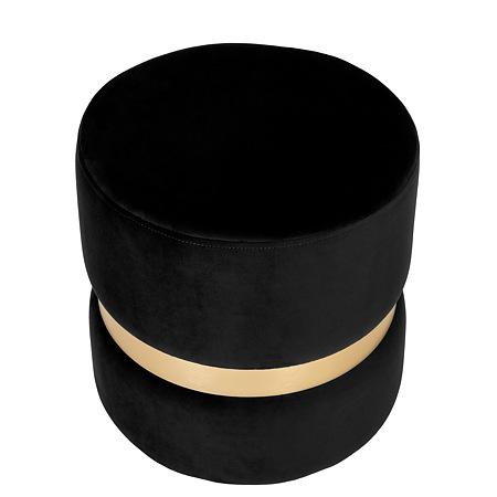 Taburet Ring, inel auriu, stofa neagra H01, rotund, 38 x 38 x 40 cm