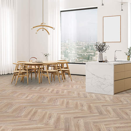 Gresie exterior/interior Cesarom, Legno Miele, portelanata, rectificata, mat, decor lemn, bej, grosime 9 mm, 60 x 15 cm