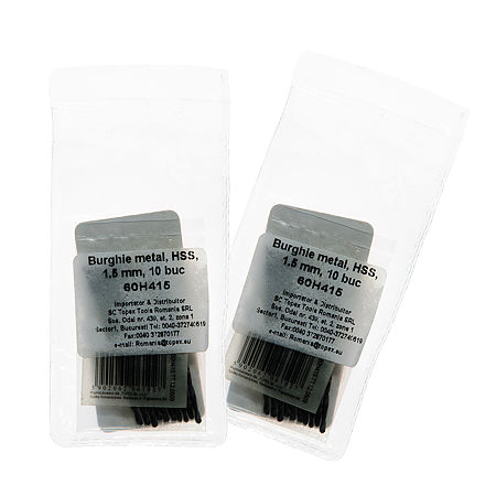 Set 10 burghie Top Tools, Hss 60H415, pentru metal, 1,5 mm