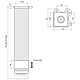 Picior patrat cu flansa metalica, 40 x 40 mm, H 70 mm
