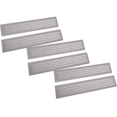 Grila dubla de usa Vents, plastic, alb, 430 x 80 mm