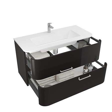 Lavoar montaj baza Savini Due Geos, compozit, alb, 101 x 56 x 47 cm