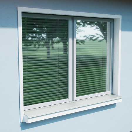 Glaf metalic exterior Caretta Briliant Z250, otel, alb, RAL 9002, 1500 x 250 mm